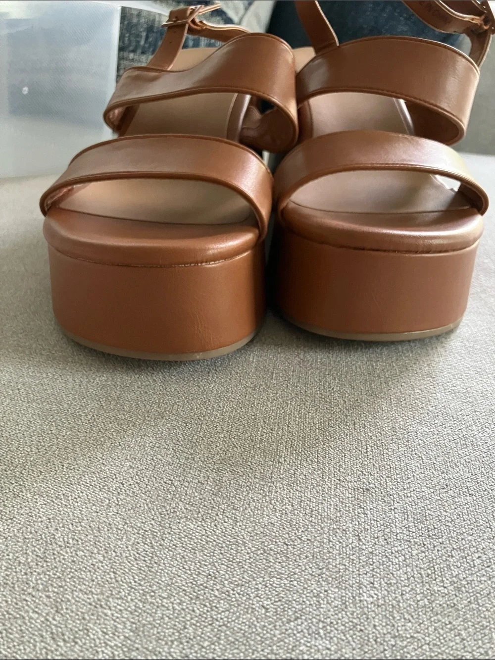 torrid Tan Brown Platform Sandals with Ankle Strap